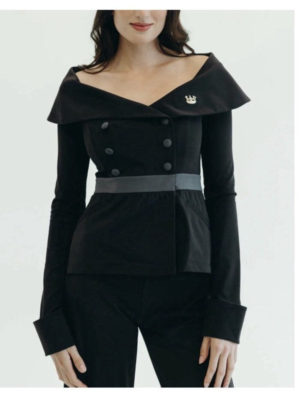 Mrs Momma Bear Workwear Tux All Day Top All Night Large Black $250